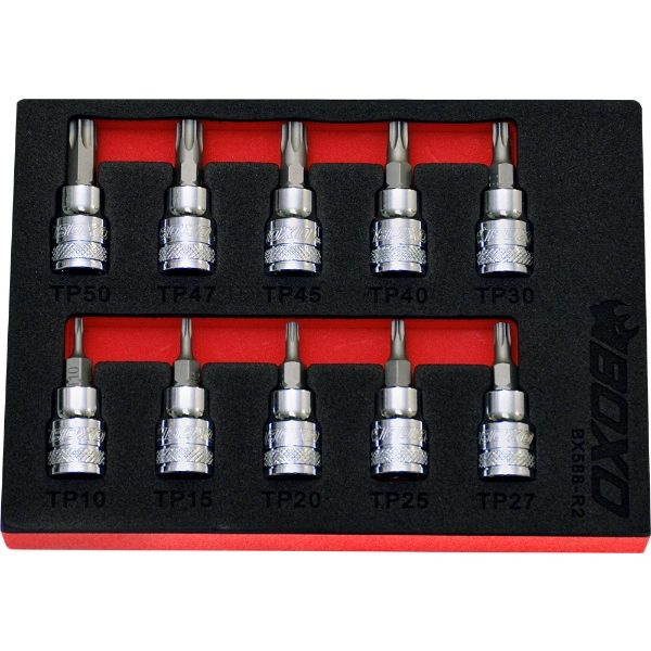 3/8 Inch Tamperproof Torx Bit Socket Set in EVA Foam