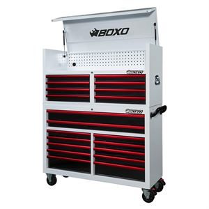 53" 20 Drawer Toolbox Stack with Drawer Trim Pack - White Body with Trim Colour Option