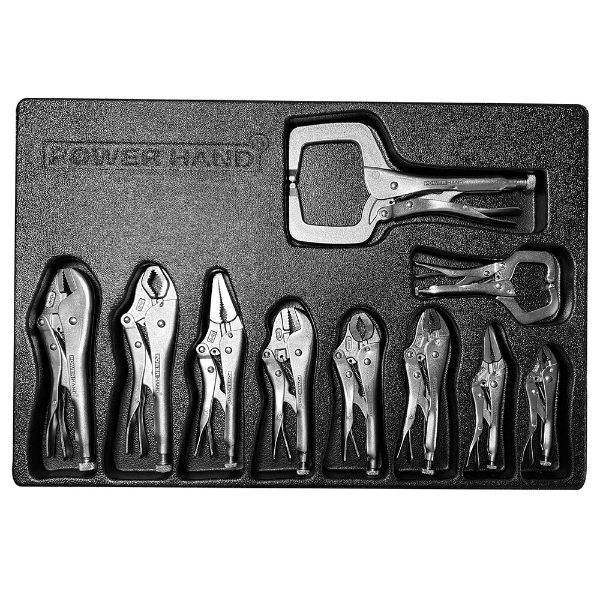 Locking Pliers Set In Blow Moulded Tray - 10 Piece