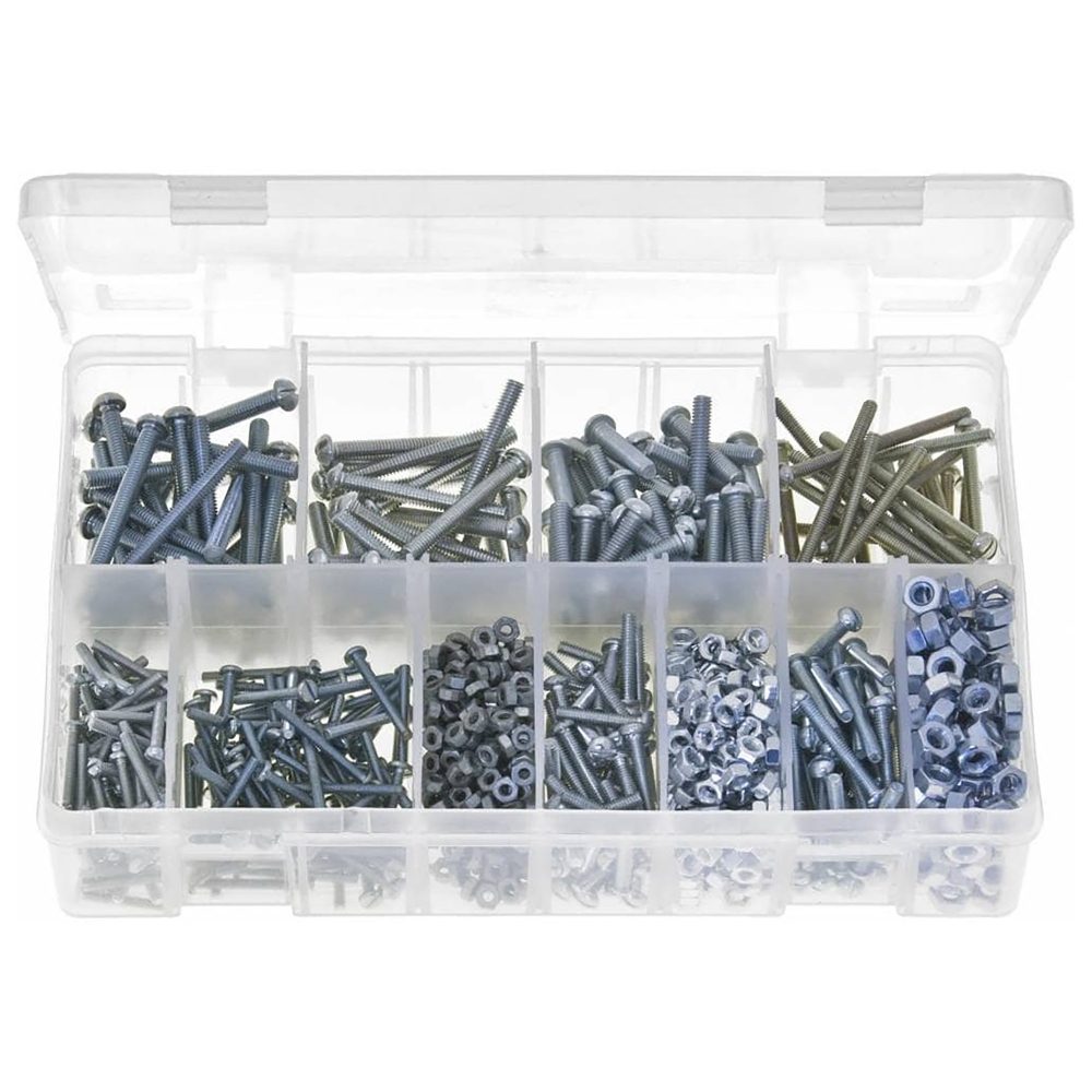 Assorted Box Of Machine Screws With Nuts, Round Head, Slotted - BA ...