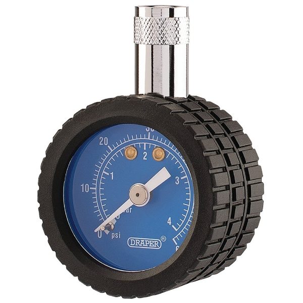 Mini Tyre Pressure Gauge 0-60 PSI - 0-4 Bar
