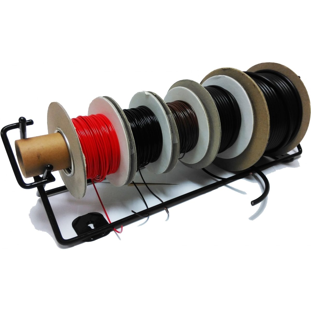 Cable Reel Holder & 5 Cable Reels - Wall Mountable Display