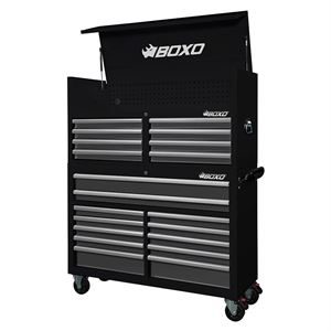 53" 20 Drawer Toolbox Stack with Drawer Trim Pack - Black Body with Trim Colour Option