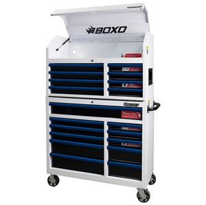 41" 19 Drawer Toolbox Stack with Drawer Trim Pack - White Body & Trim Colour Options