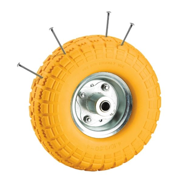 Yellow Puncture Proof Tyred Wheel 265mm