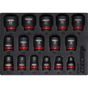 16Pc 3/8"Dr. Shallow Impact Socket Set In EVA Foam