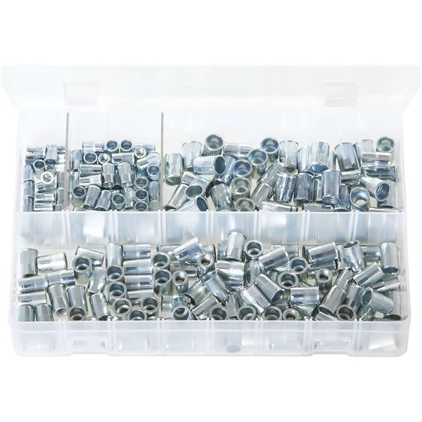 Assorted Box of Splined Threaded Inserts - 225 Pieces