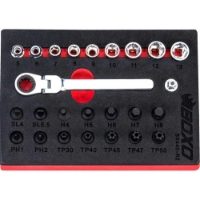 1/4" Low Profile Socket & Stubby Bit Socket Set - 25 Piece