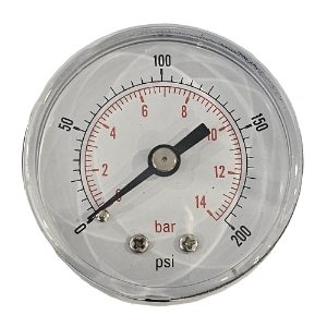 Pressure Gauge 0-200PSI 50mm Dial - Rear