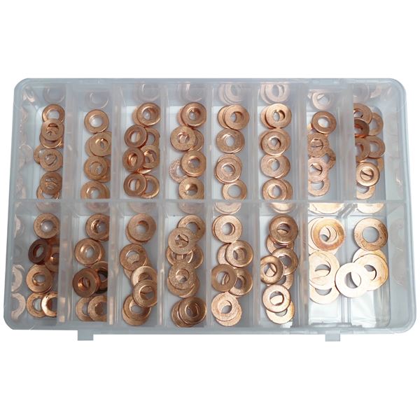 Assorted Box of Common Rail Injector Copper Washers - 150 Pieces
