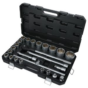 3/4" 6 Point Chrome Socket Set 19 to 65mm - 25 Piece